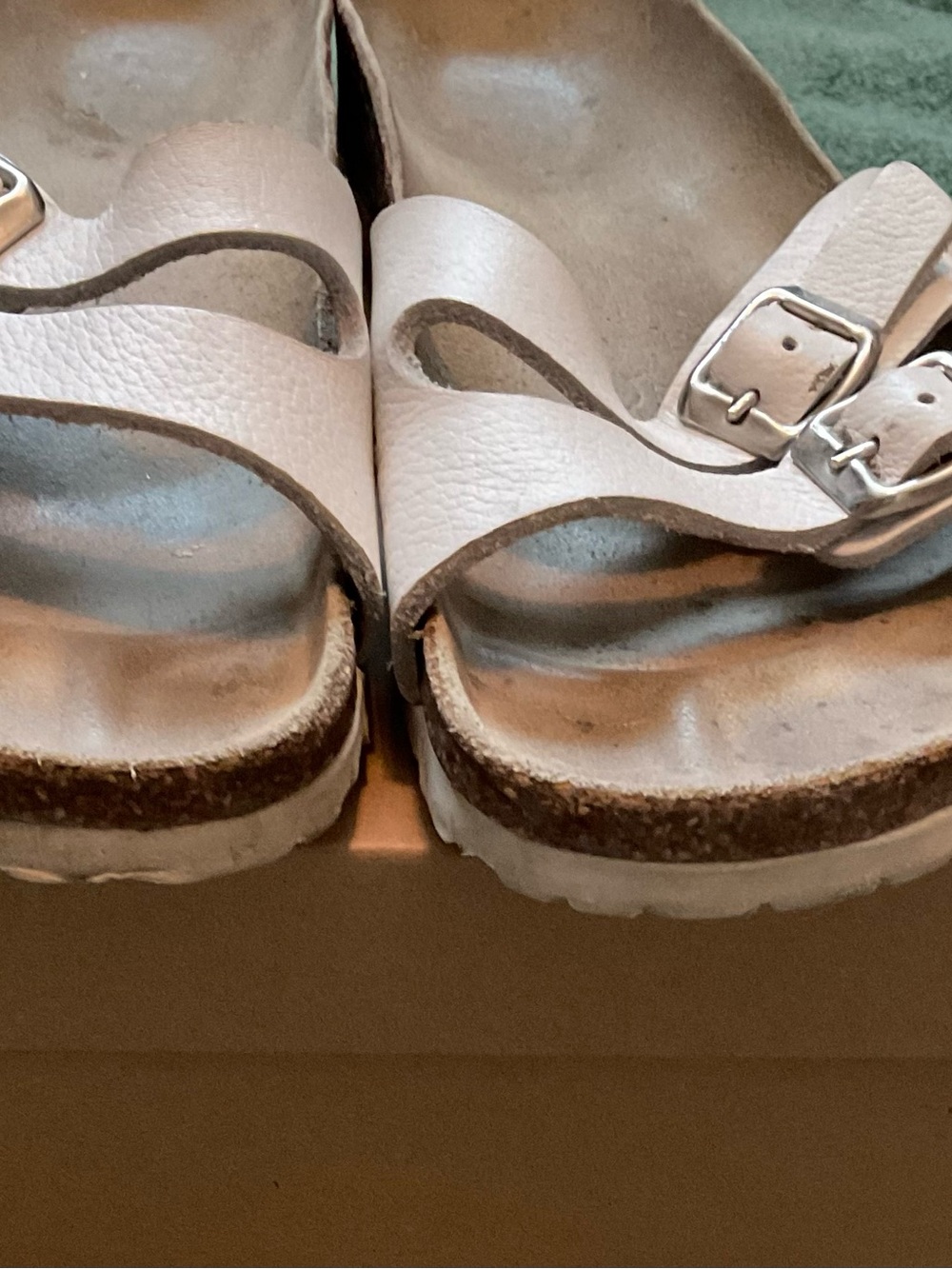 White Birkenstock Double-Buckle Sandals for Women - Picture 3 of 5